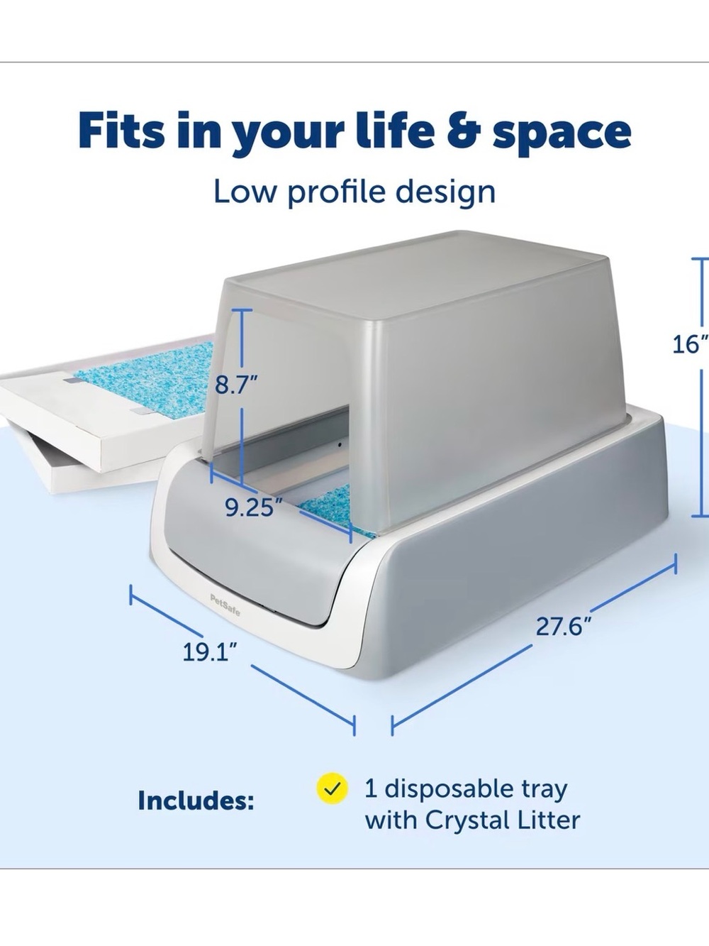 Lightly used! PetSafe Automatic Litter Box — Light Gray